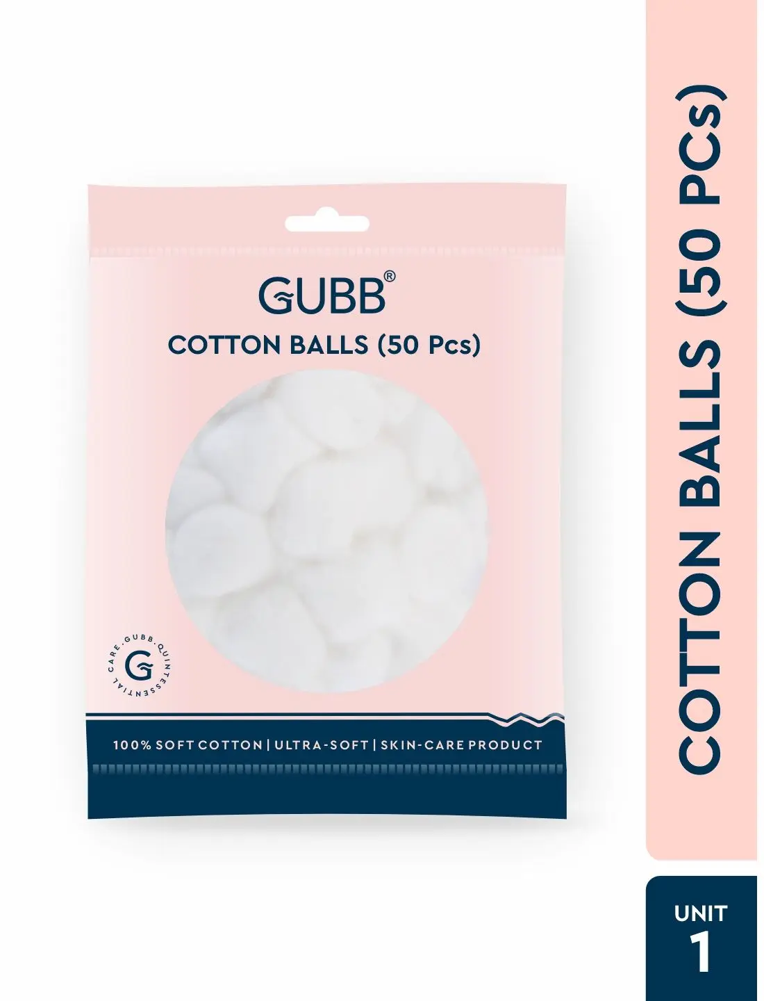 GUBB White Cotton Balls For Makeup Removal (50 Pcs)