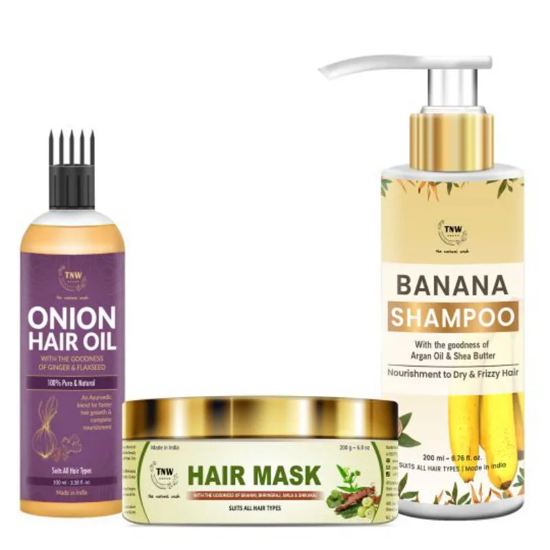 TNW The Natural Wash Amla Hair Mask + Onion Oil + Banana Shampoo