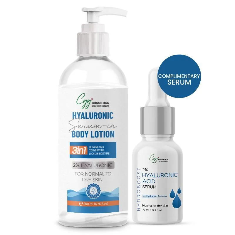 CGG Cosmetics Hyaluronic Acid Serum In Body Lotion + Free Sample Of 2% Hyaluronic Acid Serum