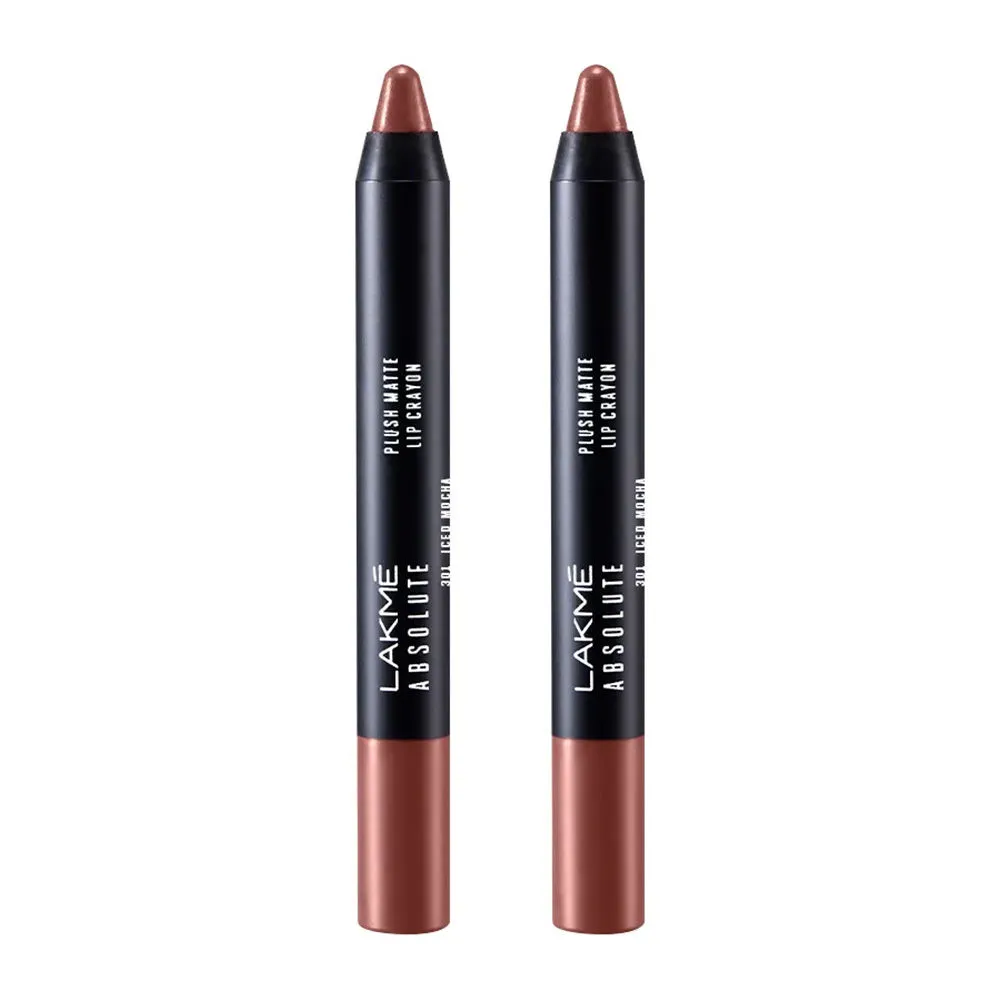 Lakme Absolute Plush Matte Lip Crayon - 301 Iced Mocha