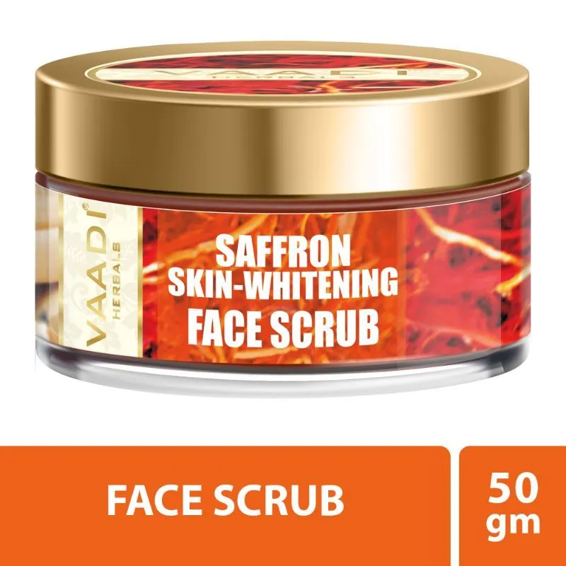 Vaadi Herbals Saffron Sandal Face Scrub - Walnut Scrub & Cinnamon Oil