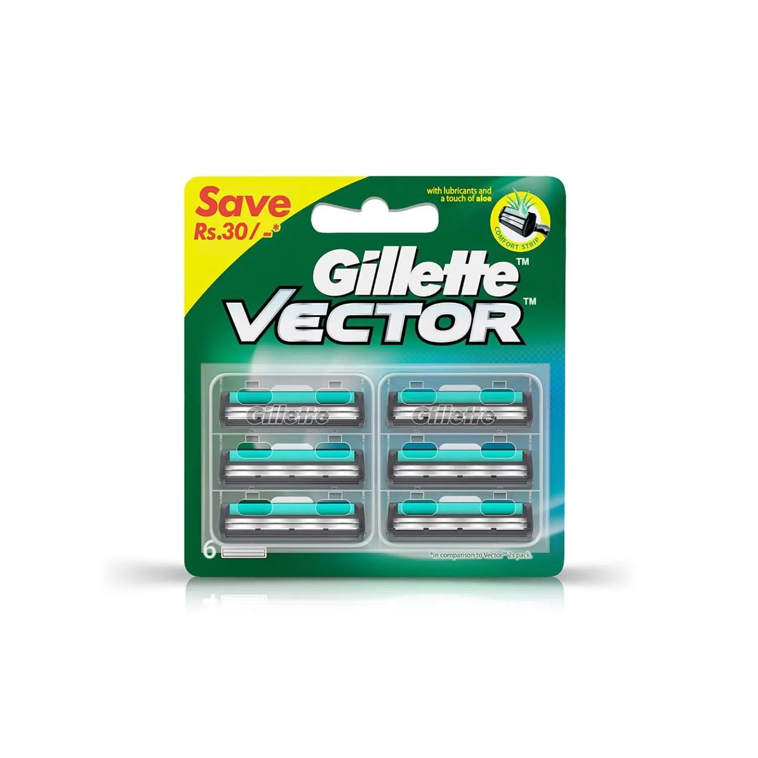 Gillette Vector plus Manual Shaving Razor Blades (Cartridge) 6s pack