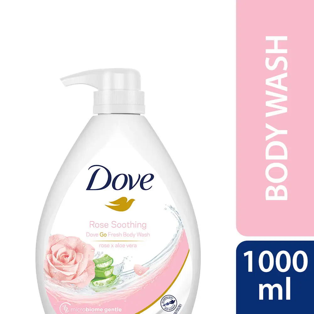 Dove Soothing Rose & Aloe Vera Body Wash for Replenished Skin, Refreshing Scent 1L