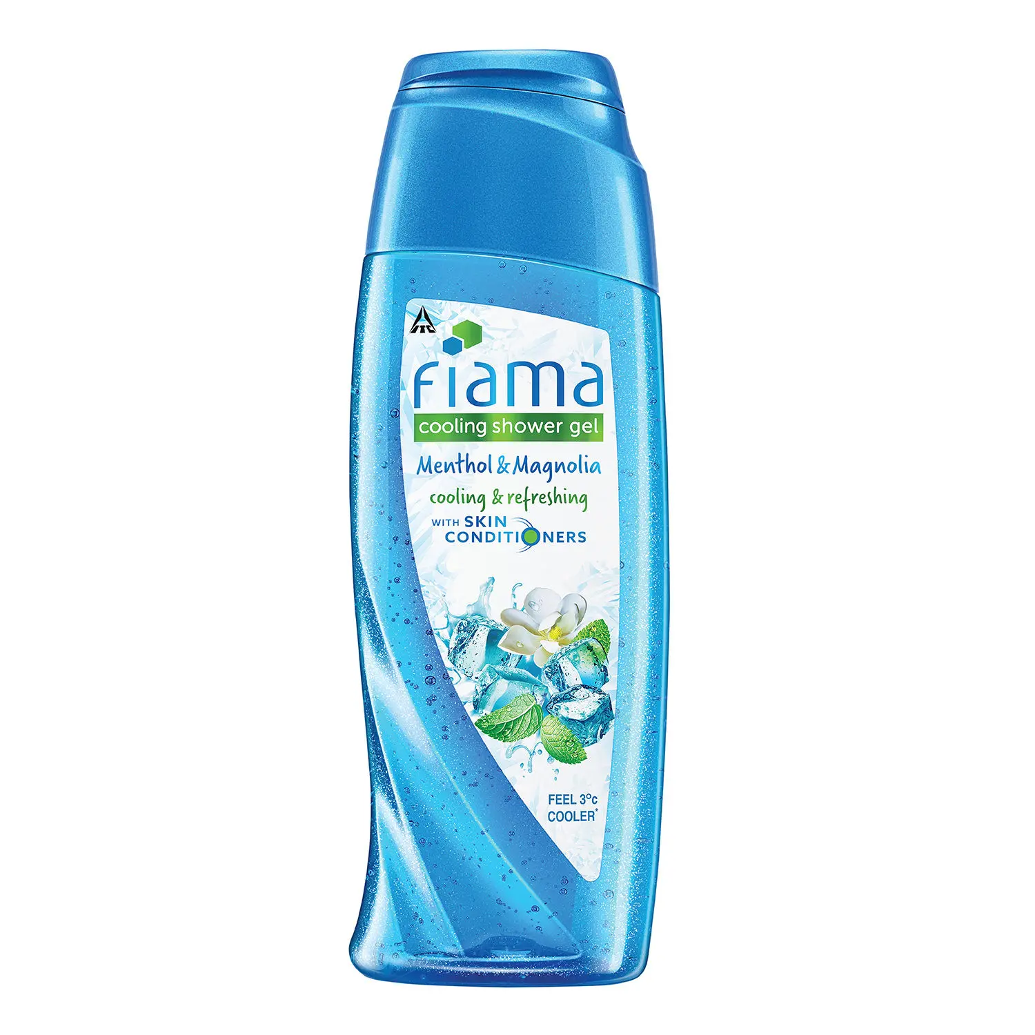 Fiama Cooling Shower Gel Menthol & Magnolia, body wash with skin conditioners & menthol for moisturized & cool skin, 250 ml bottle