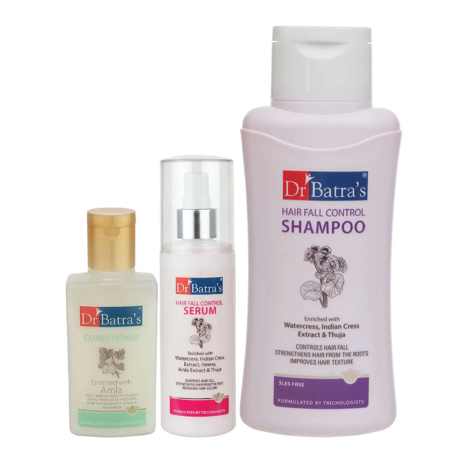 Dr Batra's Hair Fall Control Serum-125 ml, Conditioner - 100 ml and Hair Fall Control Shampoo - 500 ml