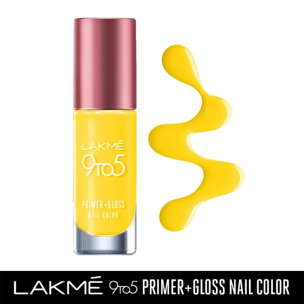 Lakme 9 To 5 Primer + Gloss Nail Colour - Yellow Submarine