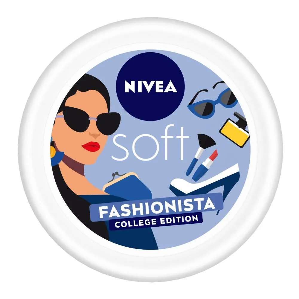 Nivea Soft Moisturizer For Face, Hand & Body, Non Sticky Cream, Fashionista College Edition