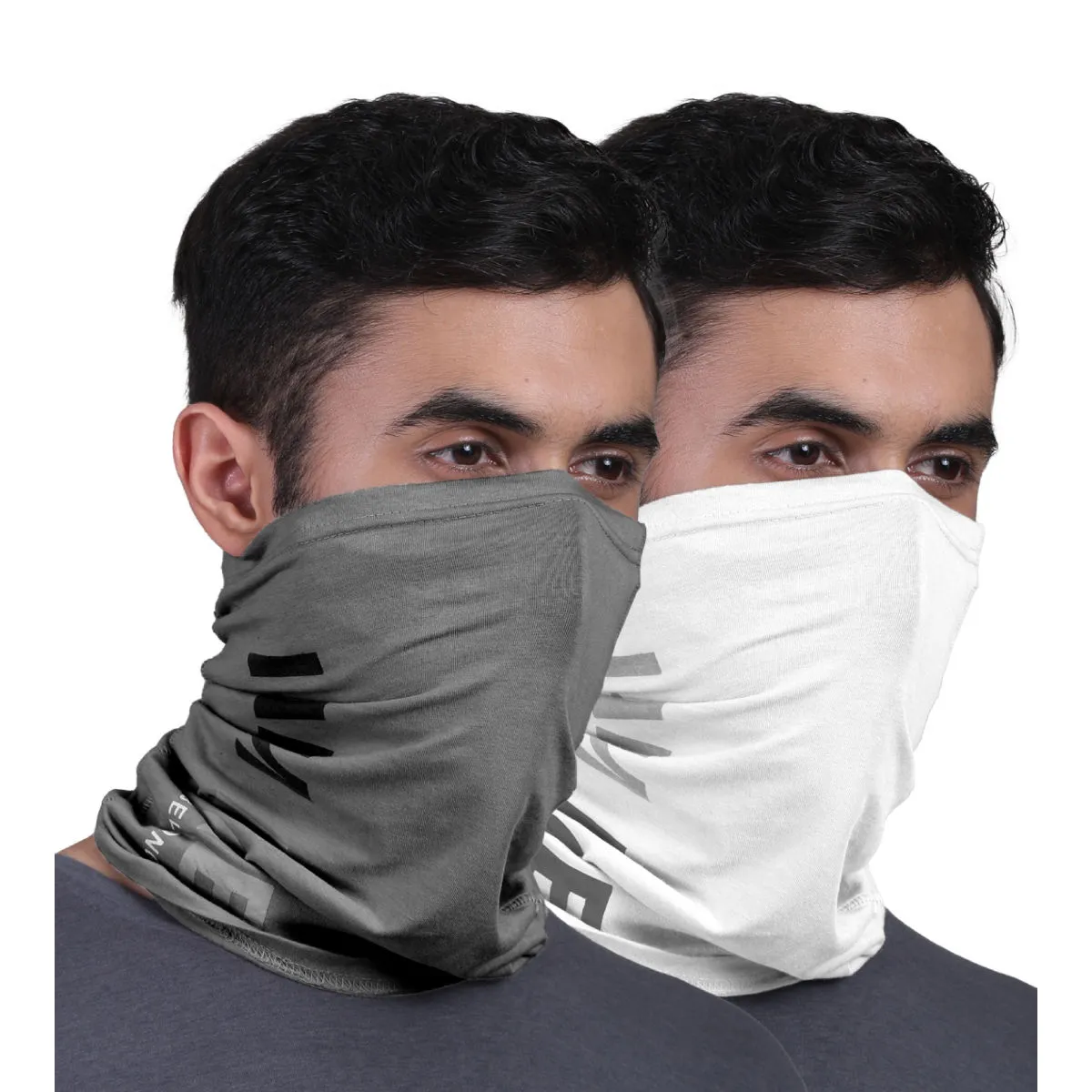 FREECULTR Unisex Printed Bamboo Bandana Anti Microbial Multipurpose Cloth Face Mask (pack Of 2)