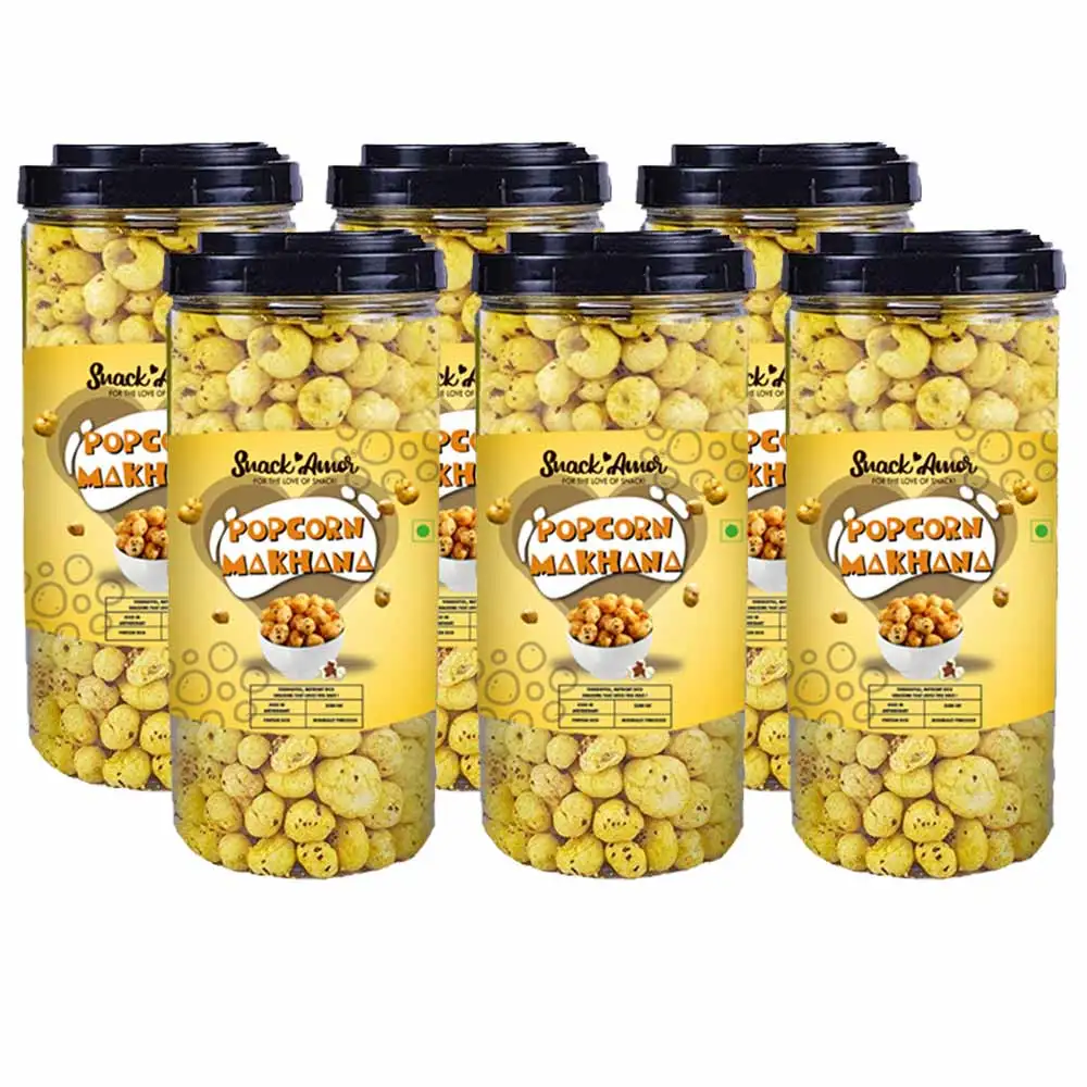 SnackAmor Popcorn Makhana,  Unflavoured (Pack of 6)  55 g