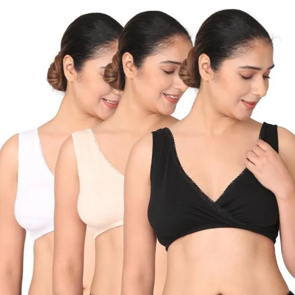 Morph Maternity Pack Of 3 Sleep Nursing Bras - Multi-Color (XL)