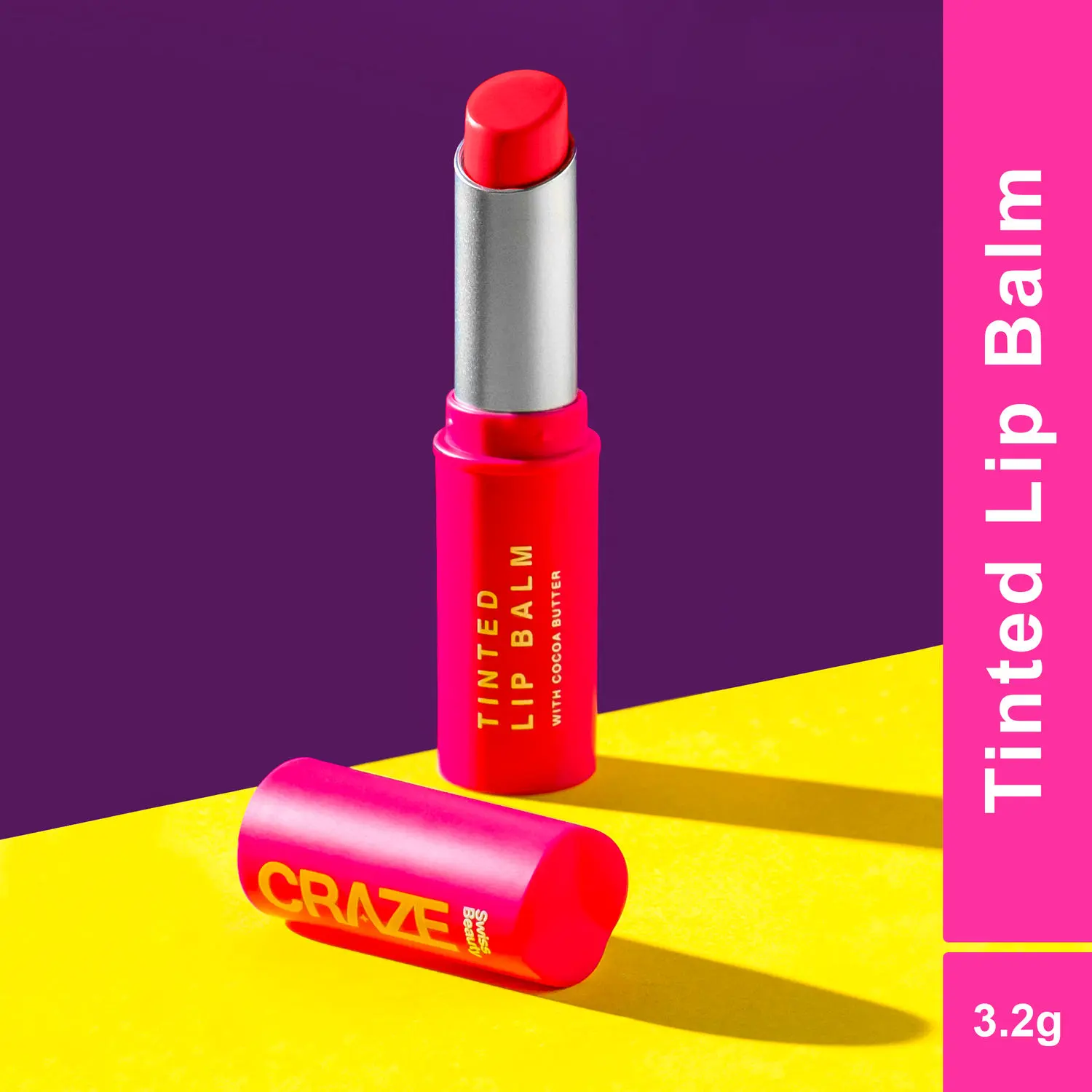 Swiss Beauty CRAZE Tinted Weightless Lip Balm | Sheer Coverage | Hydrating | With Cocoa Butter 04 Coral Pink