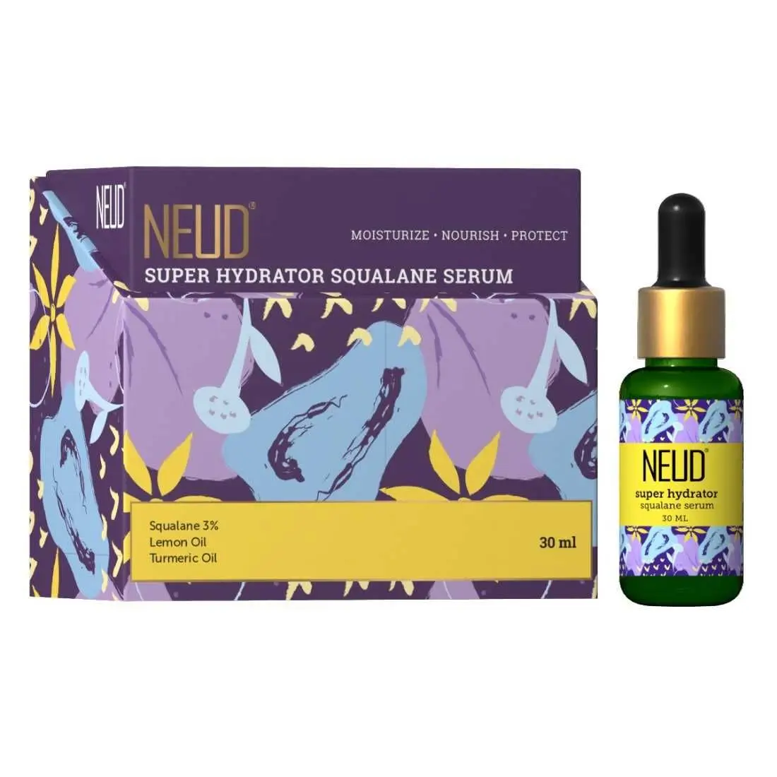 NEUD Super Hydrator Squalane Serum With Lemon Oil, Turmeric Oil & Reverskin - 1 Pack (30ml)