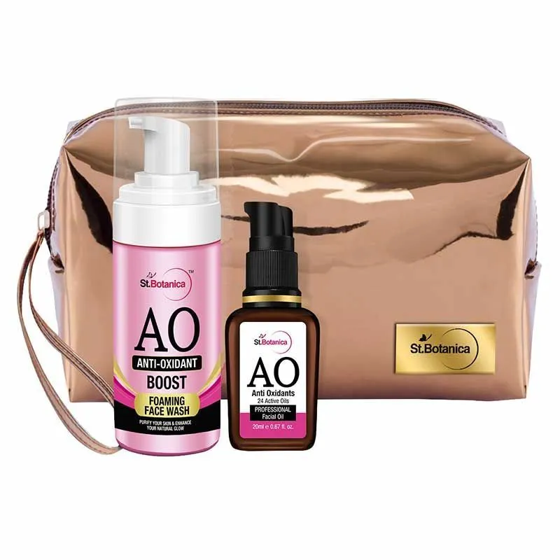 St.Botanica Anti Oxidant Boost Combo Facial Oil + Foaming Face Wash & Pouch