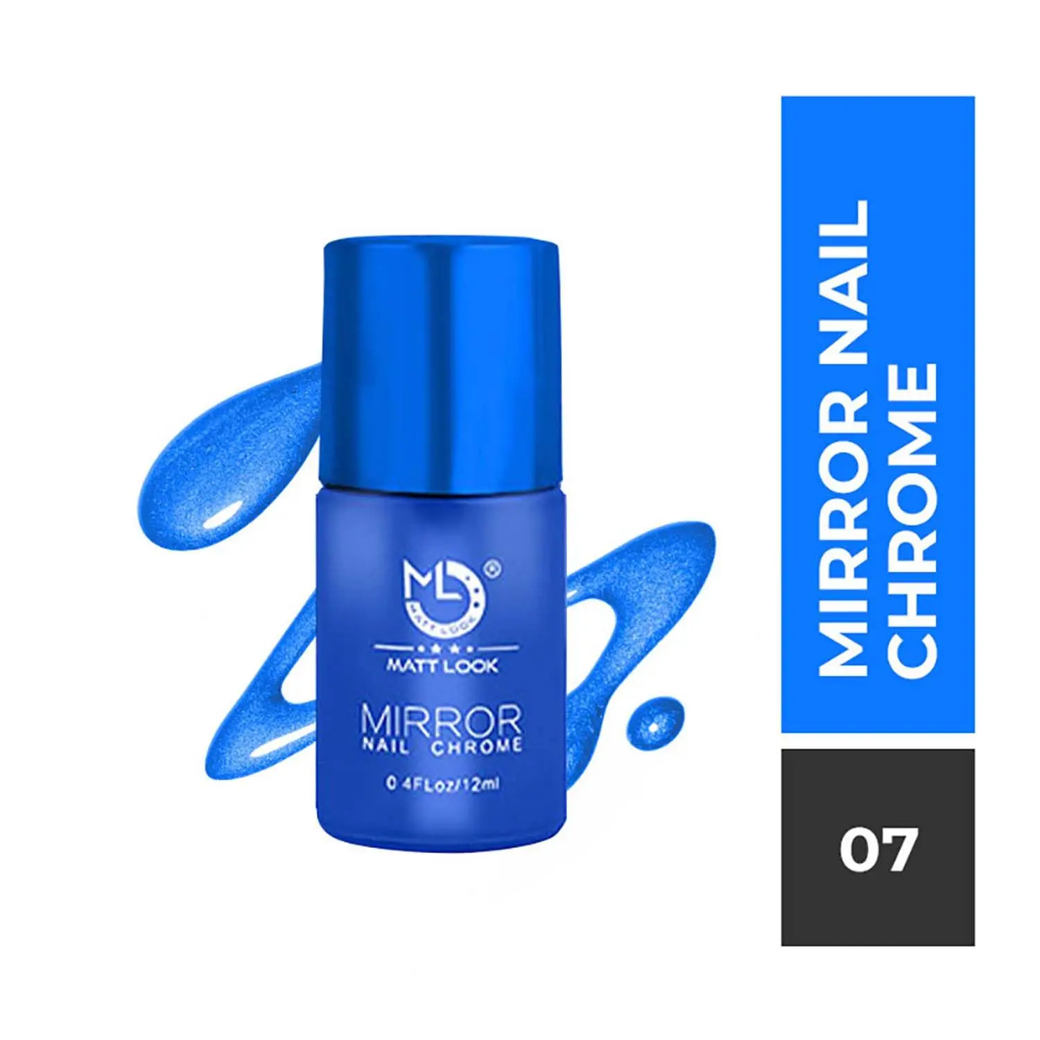 Matt look Shine Like Mirror Nail Chrome, Blue-B (12ml)