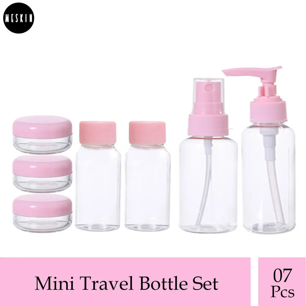 MeSkin 07Pcs/Set Mini Travel Bottle Kit (Transparent)