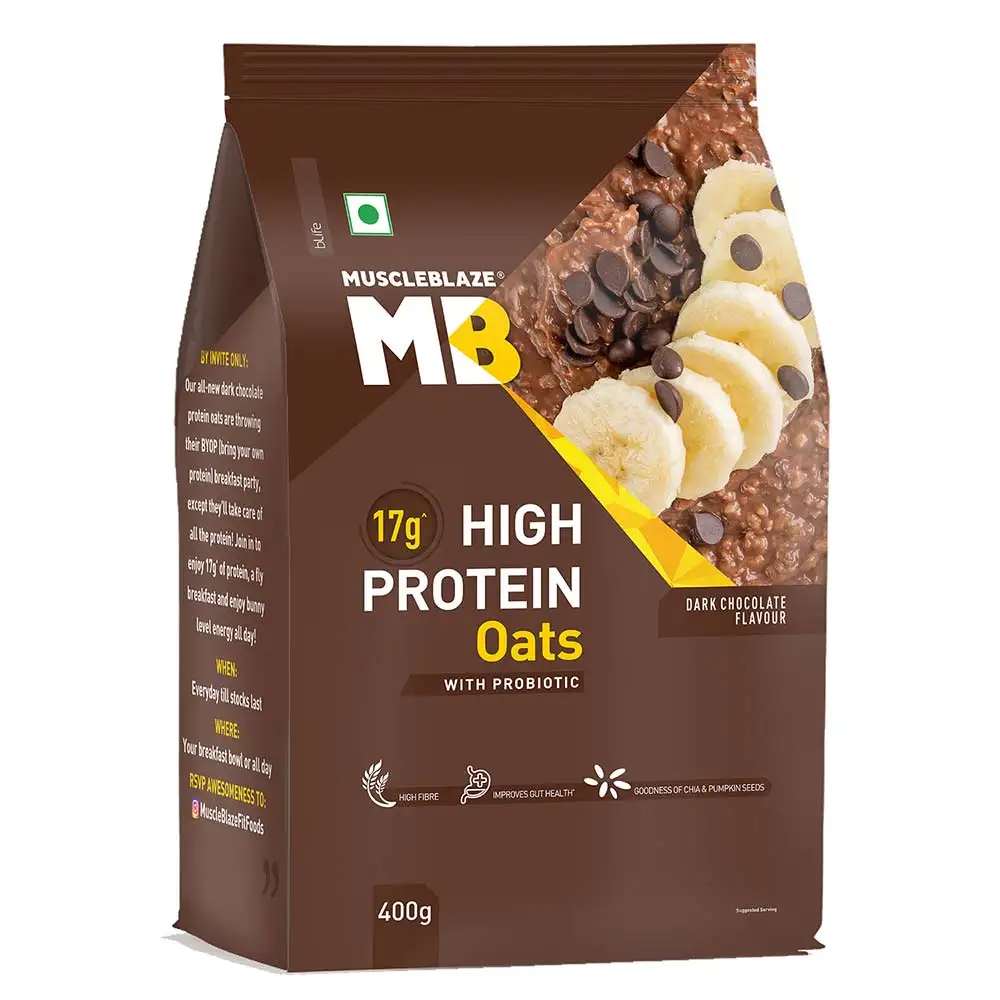 MuscleBlaze High Protein Oats,  400 g  Dark Chocolate