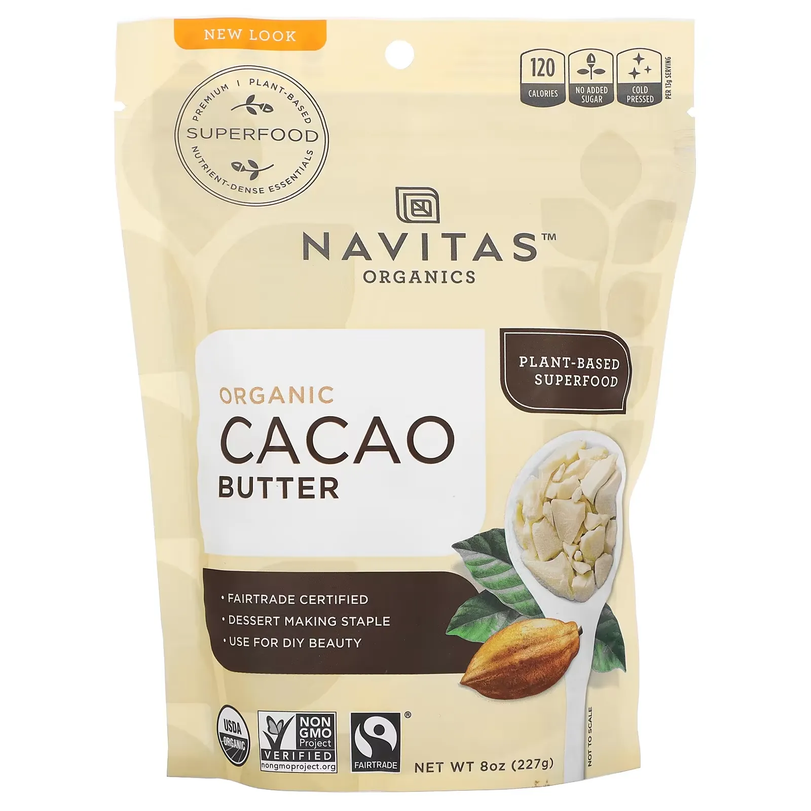 Organic Cacao Butter, 8 oz (227 g)