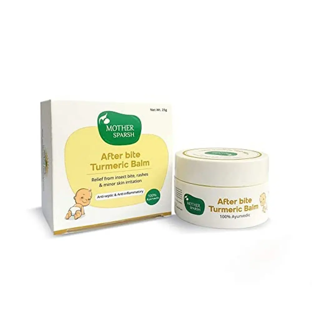 Mother Sparsh After Bite Turmeric Balm for Rashes and Mosquito Bites, 100% Ayurvedic, Gentle Skin Roll-on Formula, 25gm