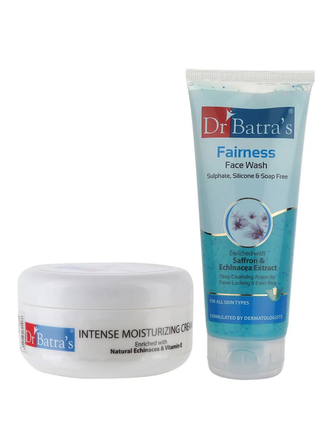 Dr Batra's Intense Moisturizing Cream -100 g and Fairness Face Wash 200 gm (Pack of 2 for Men and Women)