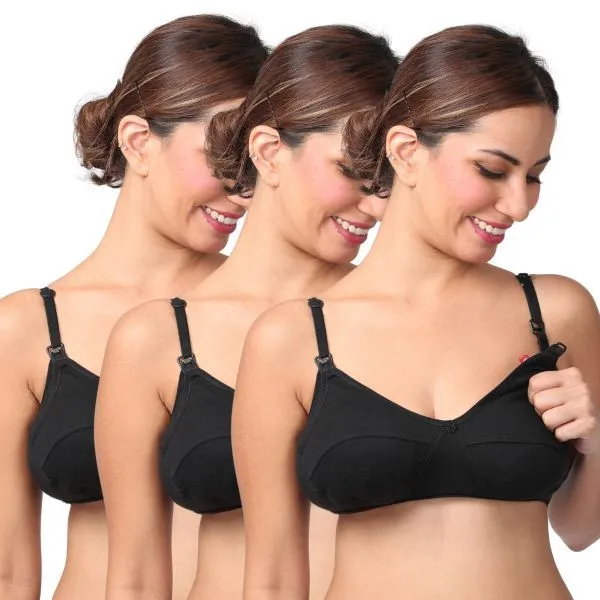 Morph Maternity Pack Of 3 Nursing Bras - Black (32C)