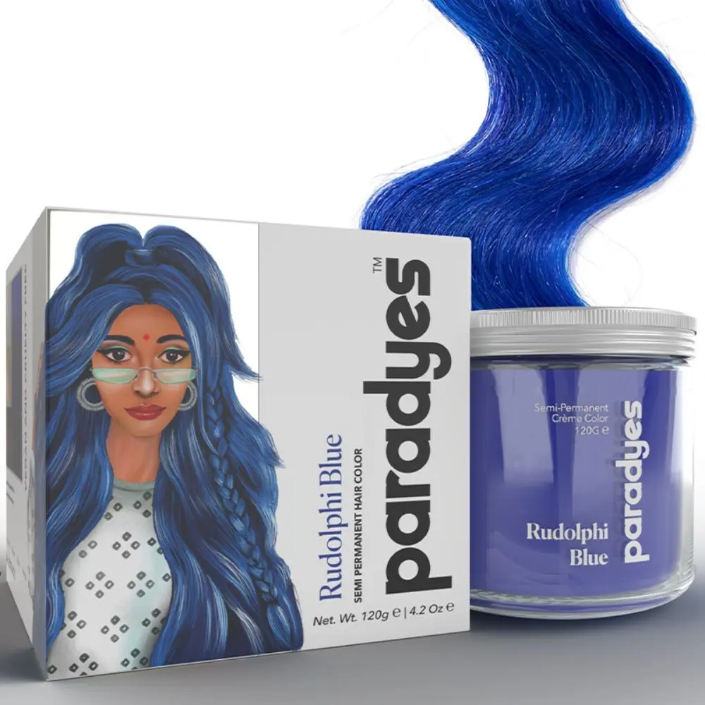 Paradyes Ammonia Free Rudolphi Blue Semi-permanent Hair Color jar only (120 g)