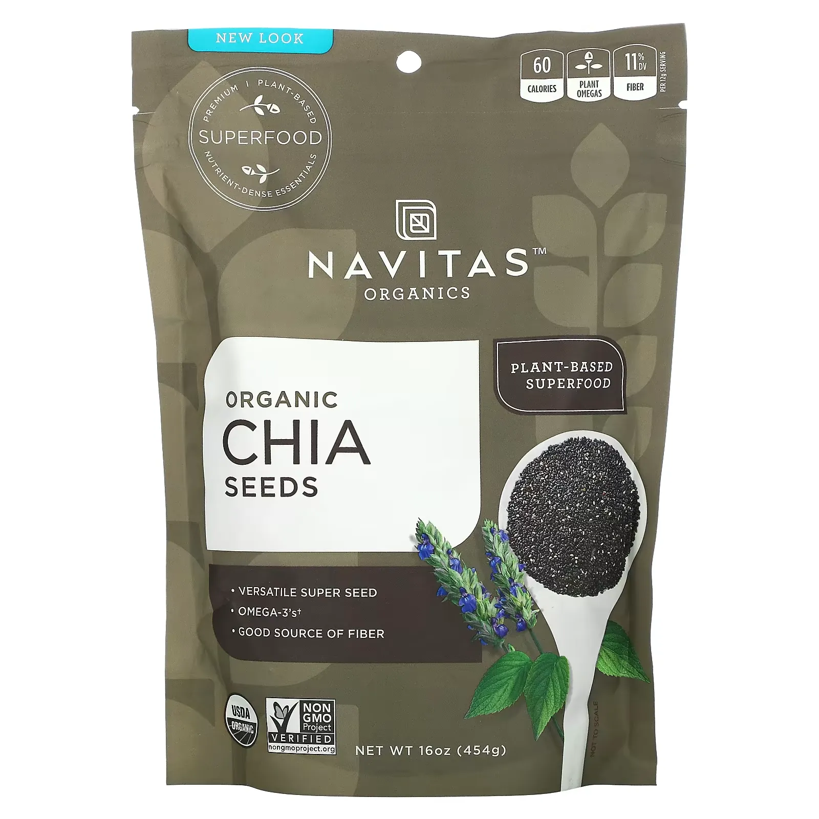 Organic Chia Seeds, 16 oz (454 g)