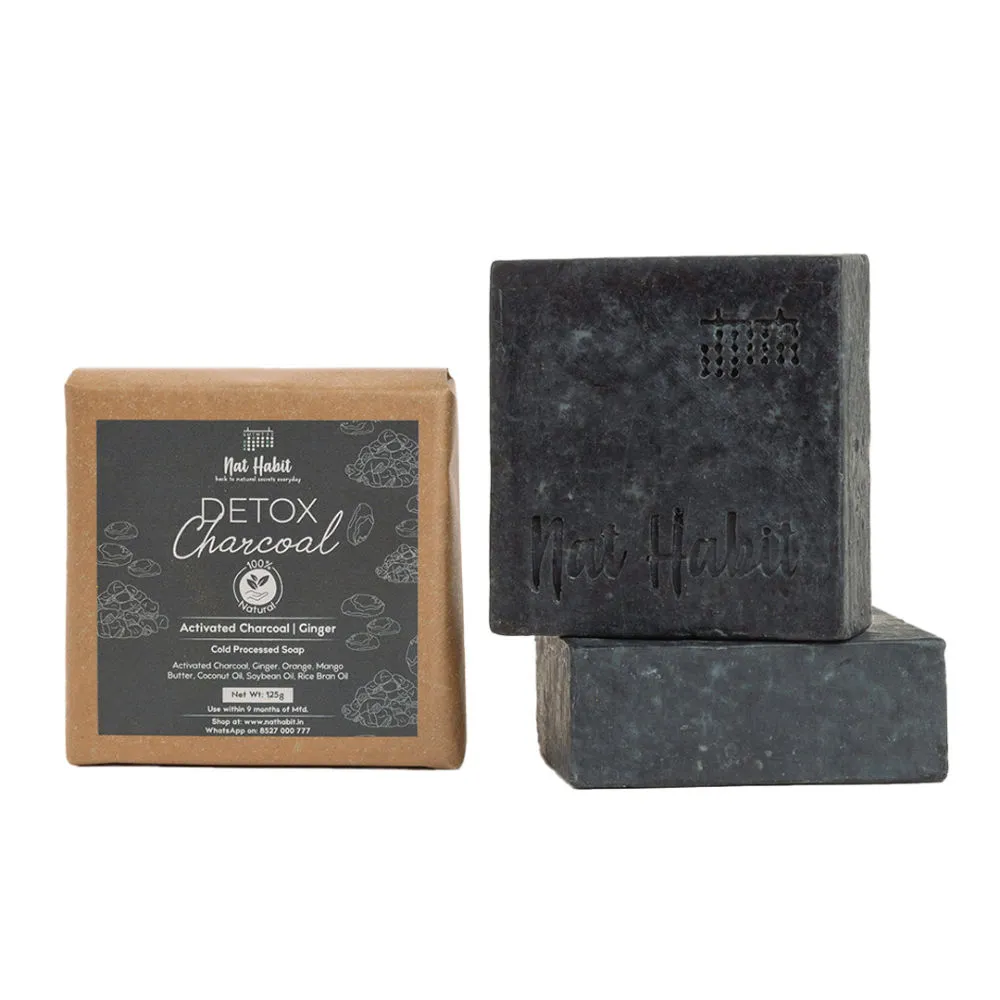 Nat Habit Detox Charcoal Cold Processed Soap - Pack Of 2