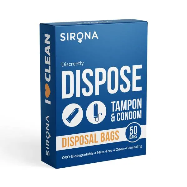 Sirona Disposal Bags for Discreet Disposal of Tampons and Condoms - 50 Bags (Pack of 2)