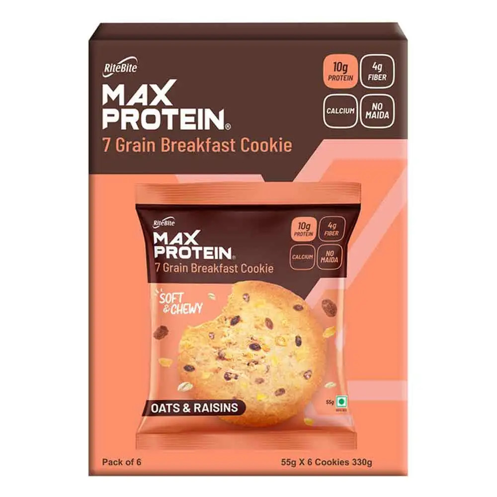 RiteBite Max Protein Cookies,  6 Piece(s)/Pack  Oats & Raisins