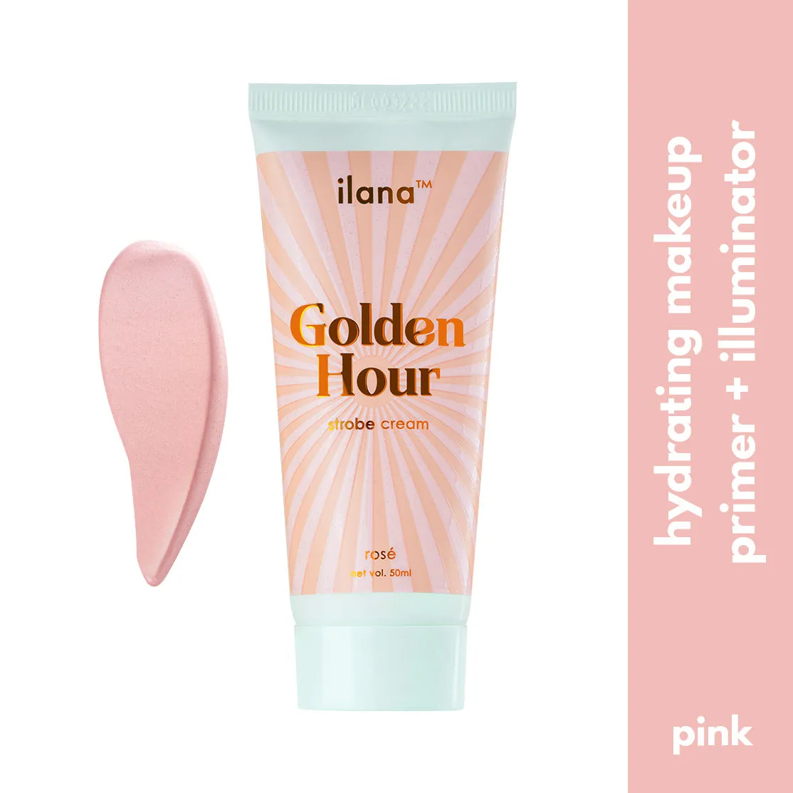 Ilana Golden Hour Shimmering Makeup Primer + Strobe Cream - Rose