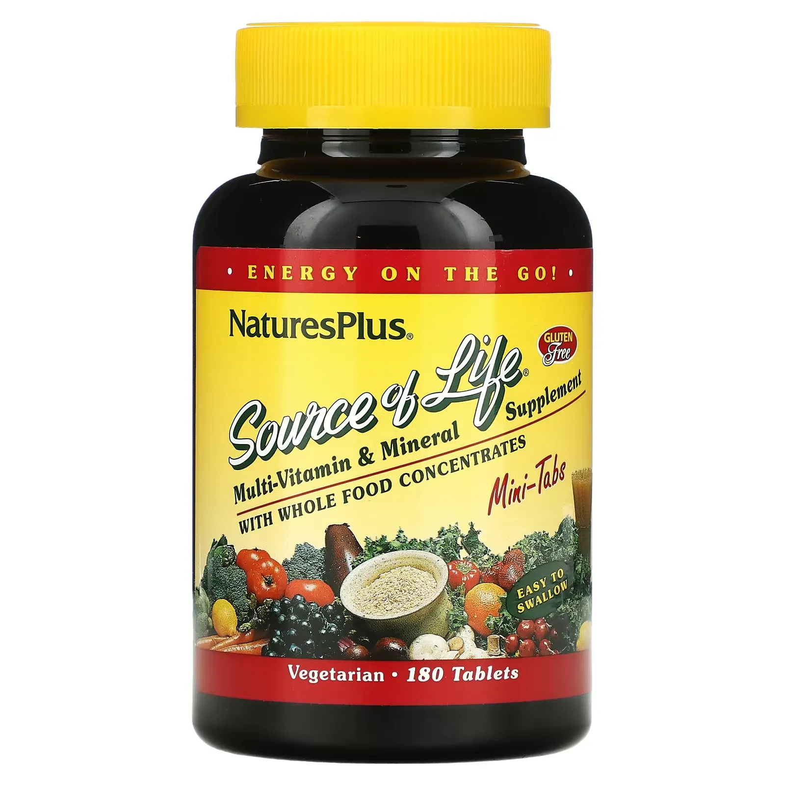 Source of Life, Multi-Vitamin & Mineral Supplement with Whole Food Concentrates, 180 Tablets