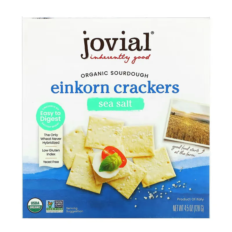 Organic Sourdough Einkorn Crackers, Sea Salt, 4.5 oz (128 g)