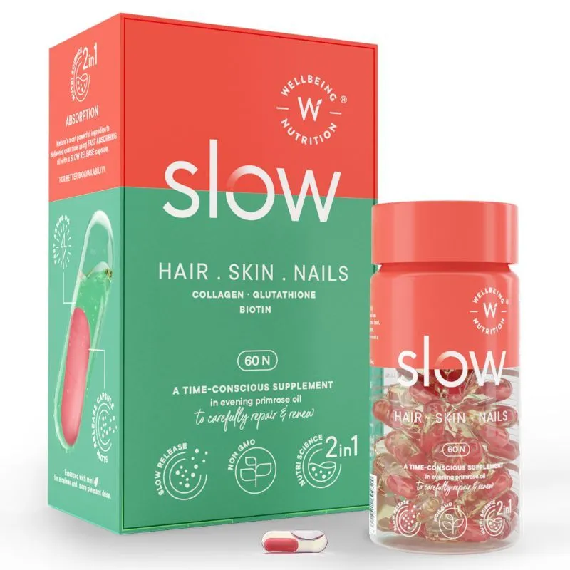 Wellbeing Nutrition Slow Hair, Skin & Nails With Collagen, Glutathione, Biotin & HLA