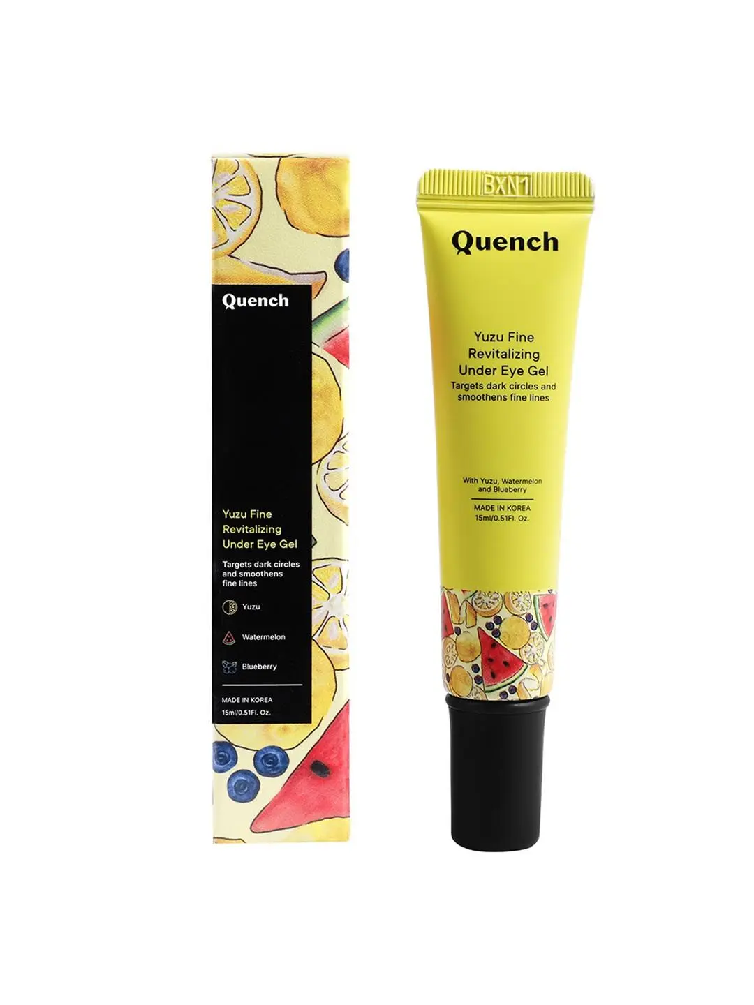 Quench Botanics Yuzu Fine Revitalizing Under Eye Gel | Korean Skin care (15 ml)