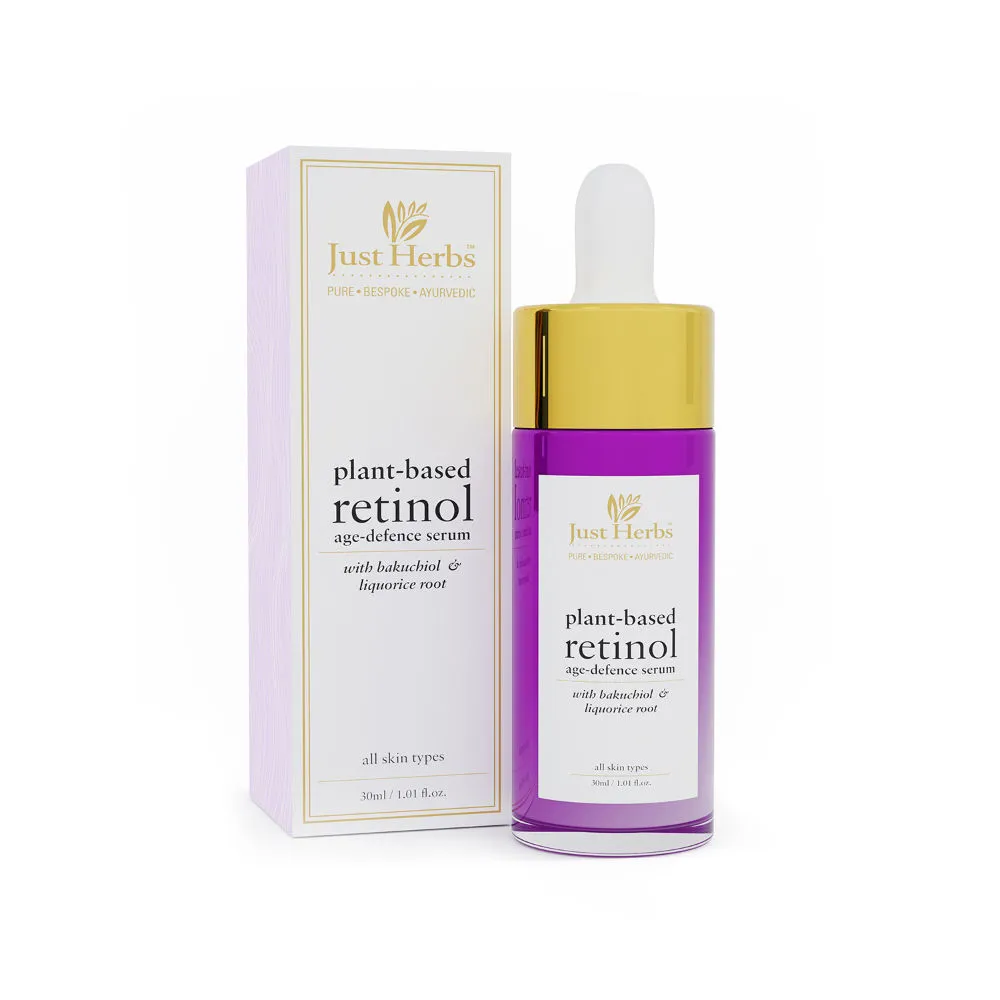 Just Herbs Plant-Based Retinol Face Serum for Fine Lines Wrinkles & Pigmentation