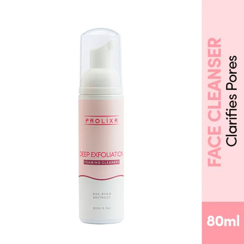 Prolixr Deep Exfoliation Foaming Cleanser With AHA BHA & Beetroot