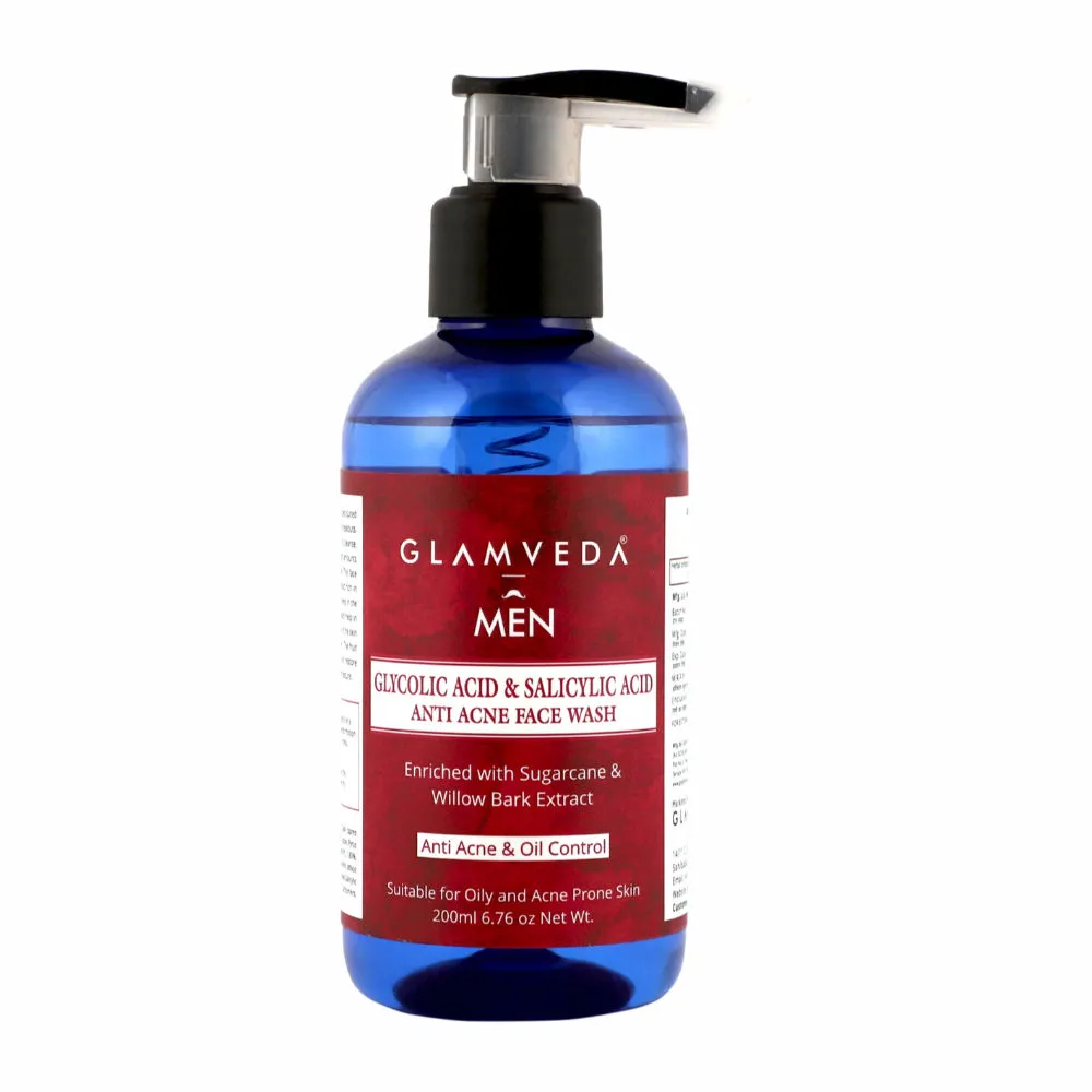 Glamveda Men Glycolic Acid & Salicylic Acid Anti Acne Face Wash