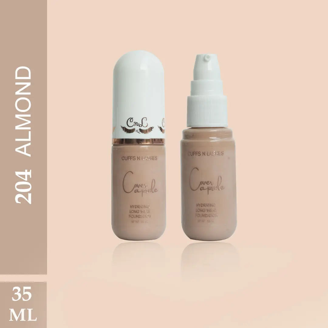 Cuffs N Lashes Cover Capsule Hydrating Foundation, Almond 204