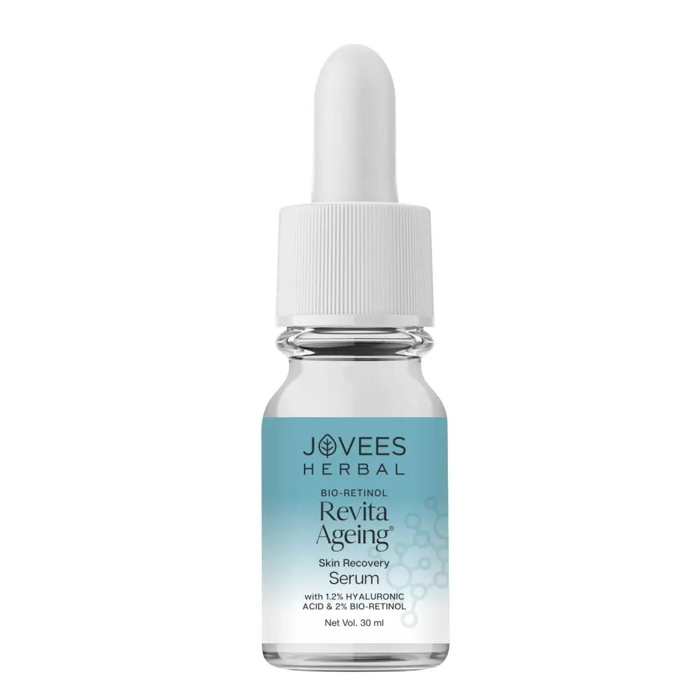 Jovees Herbal Bio-Retinol Revita Ageing Face Serum | For Anti-Ageing | Made with Eco Certified Bio-Retinol, Hyaluronic Acid | Reduces Fine Lines & Wrinkles | For All skin Types | 30 ml