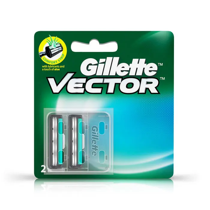 Gillette Vector plus Manual Shaving Razor Blades (Cartridge) 2s pack