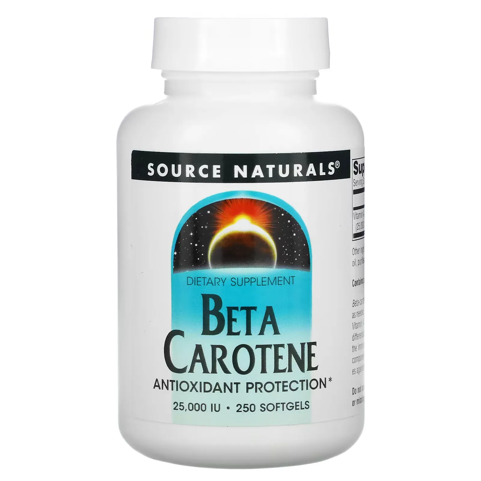 Beta Carotene, 25,000 IU, 250 Softgels