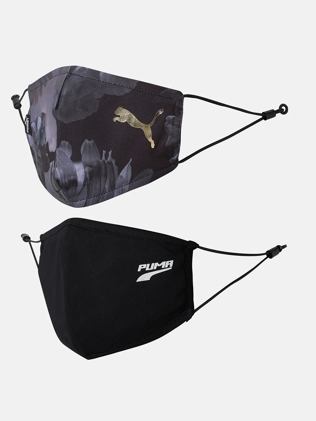 Puma Adjustable Face Mask Set Of Two - Black