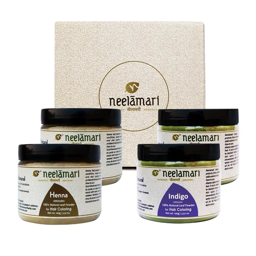 Neelamari 100% Natural Indigo & Henna Leaf Hair Coloring Powder