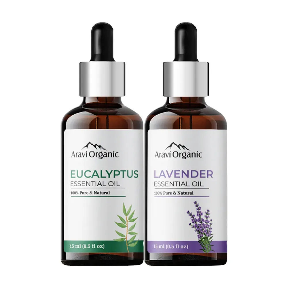 Aravi Organic Lavender And Eucalyptus Essential Oil Combo