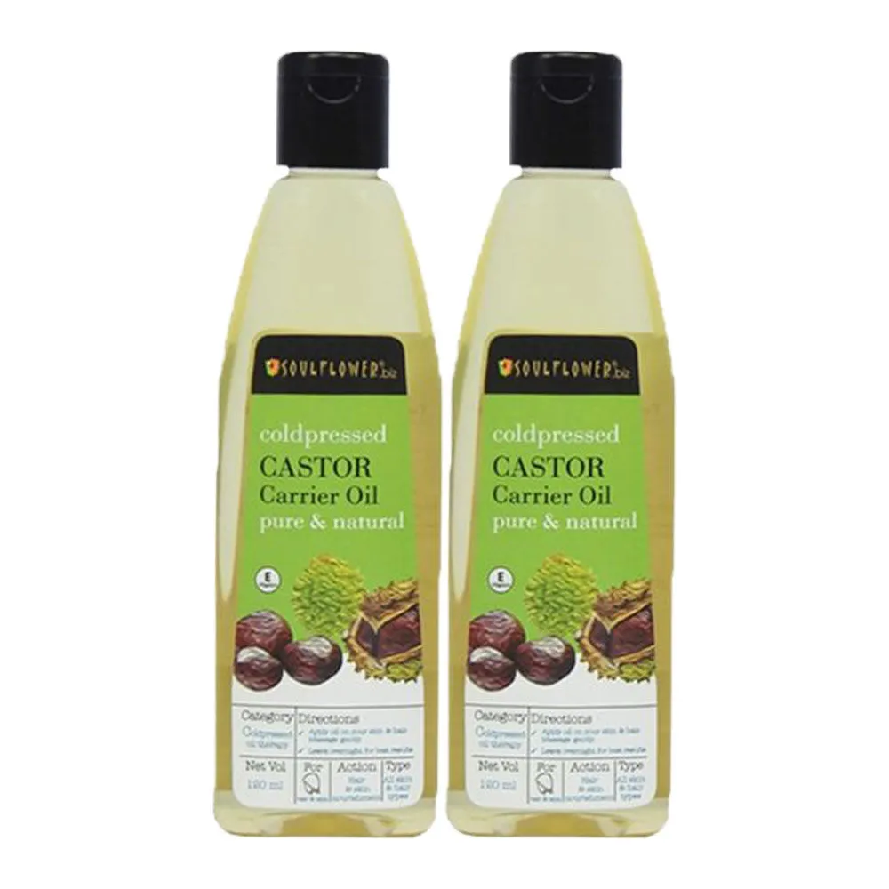 Soulflower Coldpressed Castor Carrier Oil - Pack of 2