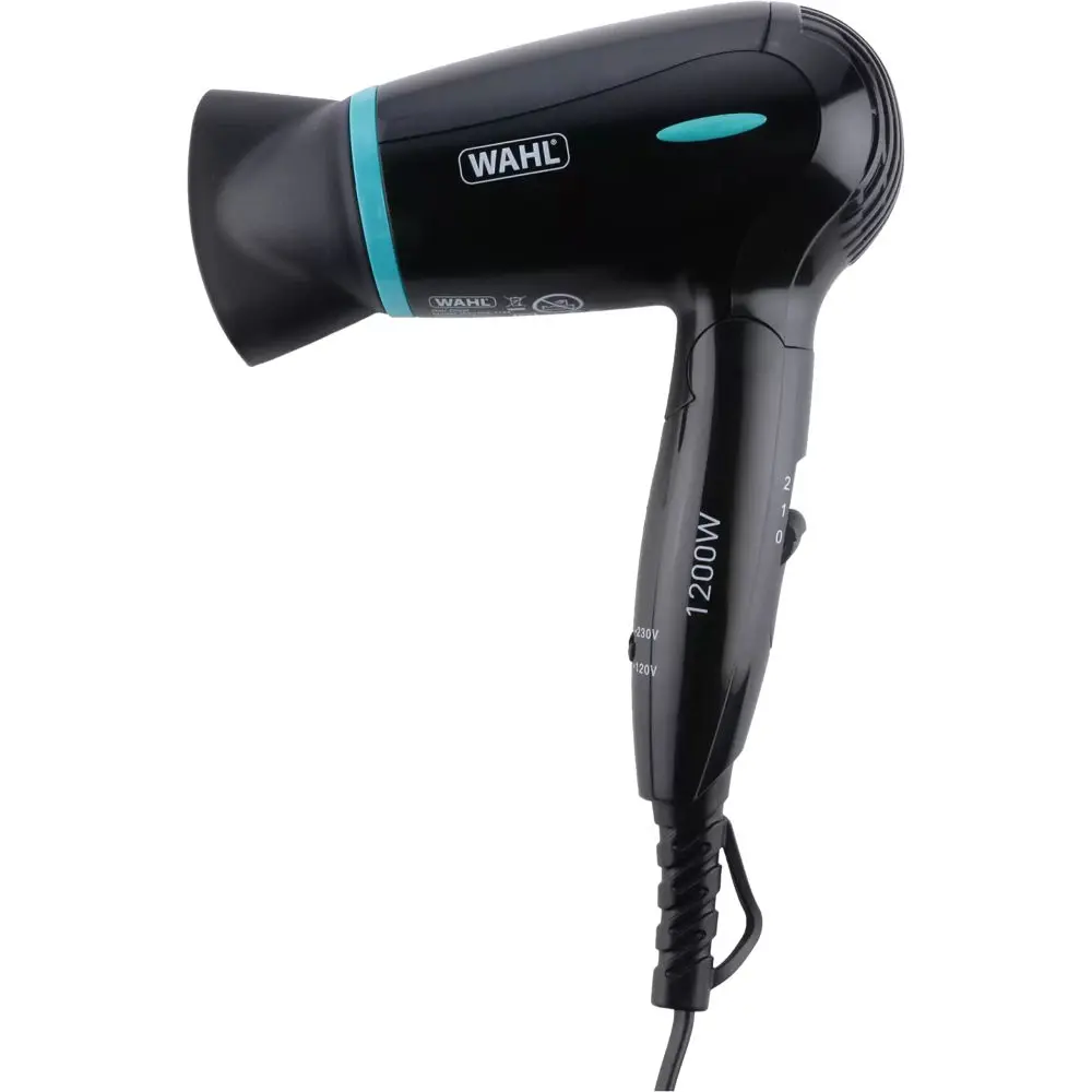 Wahl WCHD4-1124 Travel Dry Hair Dryer | Compact & Foldable | 1200W | 2 Heat & Speed Settings | Global Voltage : 120-230V