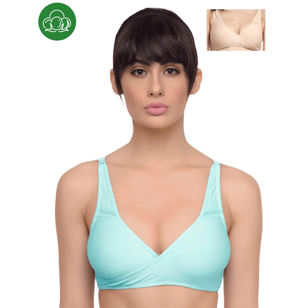 Inner Sense Organic Antimicrobial Sleeping/Feeding Bra Pack Of 2 - Multi-Color (36D)