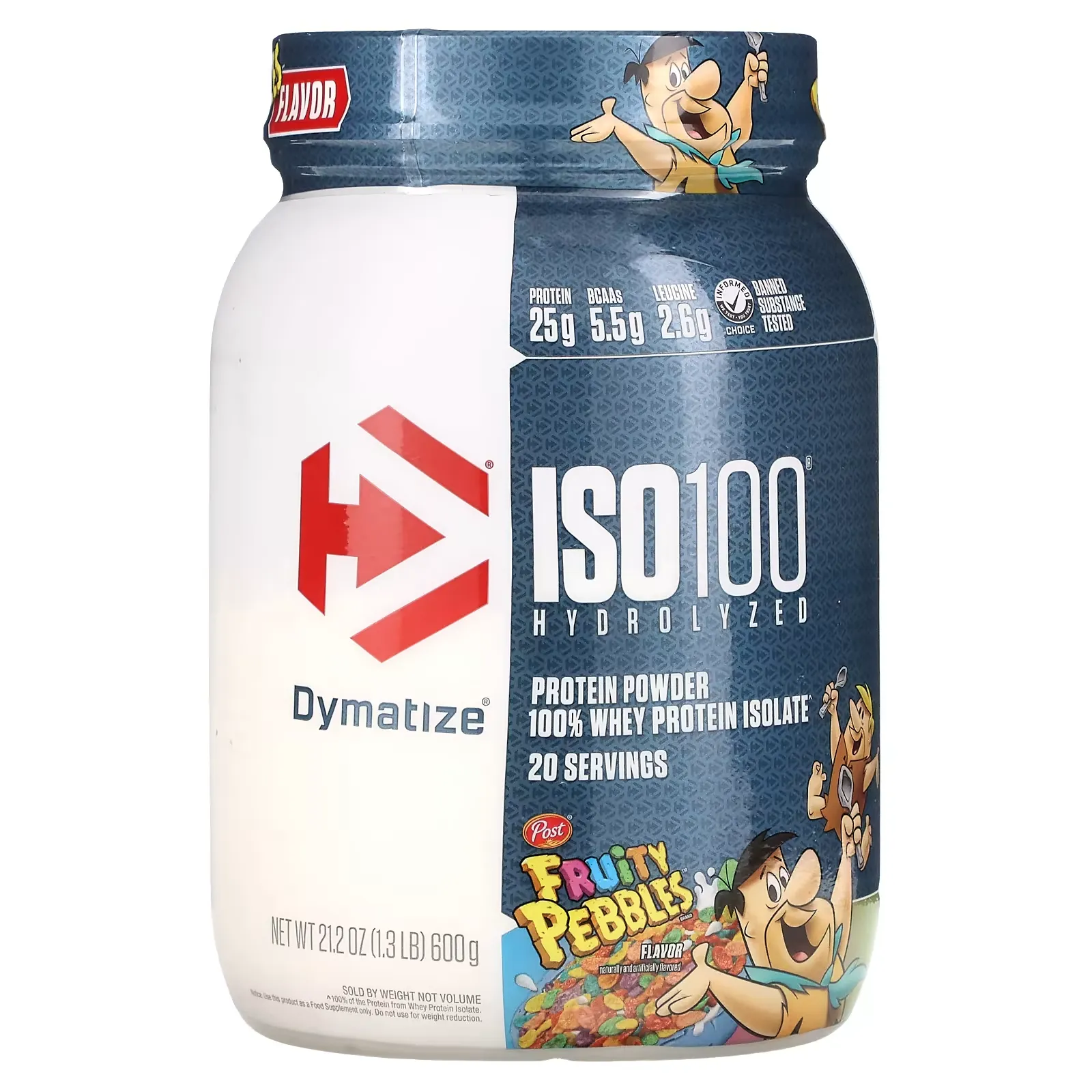 ISO 100 Hydrolyzed, 100% Whey Protein Isolate, Fruity Pebbles, 1.3 lbs (600 g)