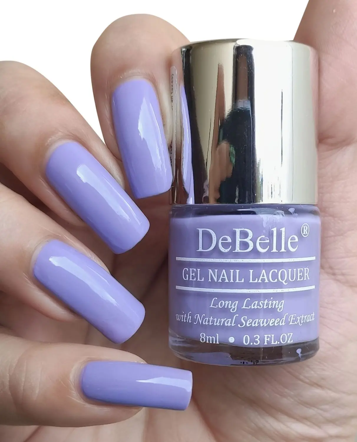 DeBelle Gel Nail Lacquer Creme Blueberry Crepe-Lavender, (8 ml)