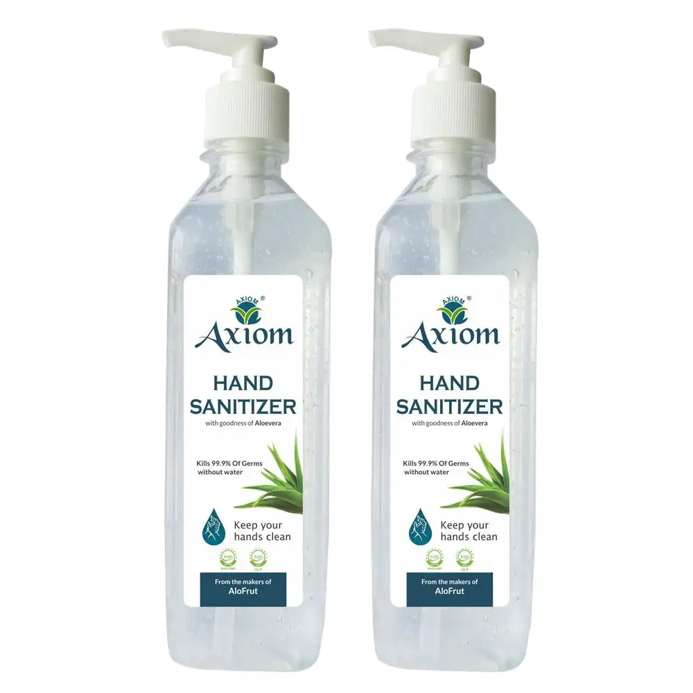 Axiom Medicated Hand Sanitizer,  Dispenser Fragrance Free  500 ml  Kills 99.99% of Germs without Water Pack of 2